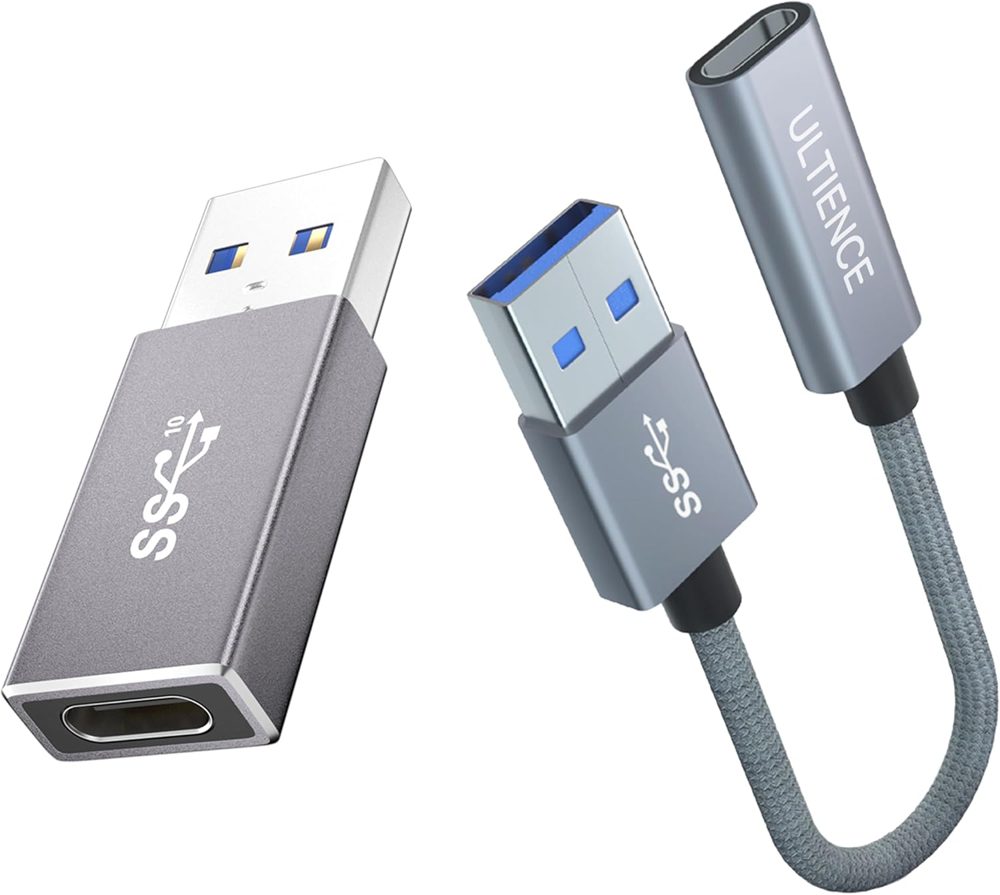 USB-C ⇄ USB-A Adapter Combo (Cable Adapter + Adapter)