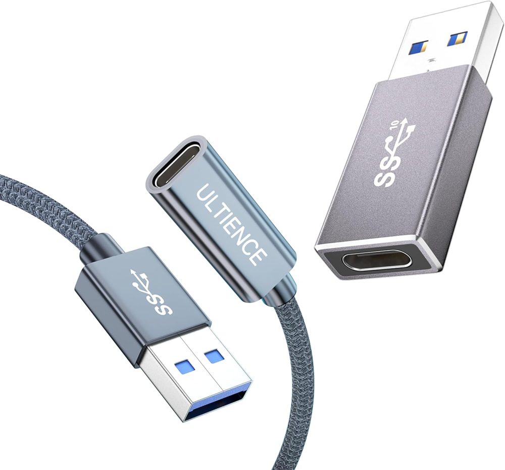 Connectivity Bundle: USB-A to USB-C Adapter + 1.65 ft Cable Adapter