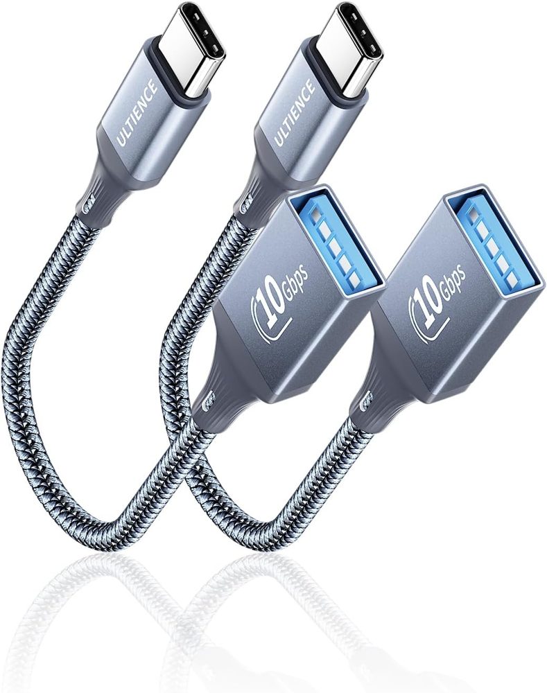 USB-C to USB-A OTG Cable Adapter, 10Gbps (2-Pack)