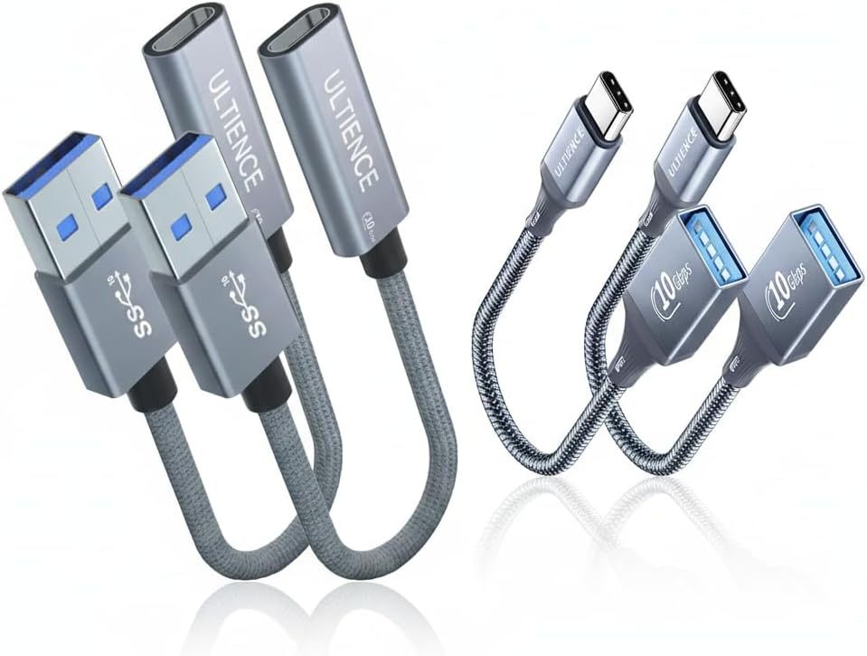Cable Adapter 2-Pack + USB-A to USB-C Adapter 2-Pack